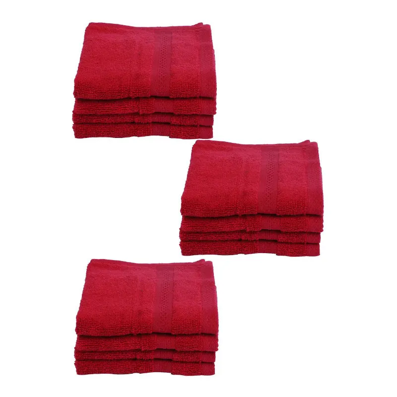 Miorah Face Towel (Red) - Set Of Twelve