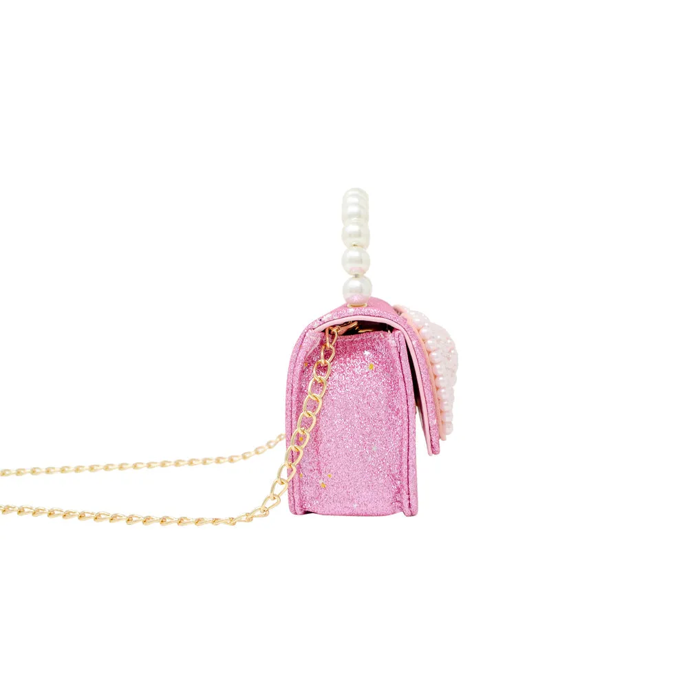 Pink Glitter Pearl Bow Bag