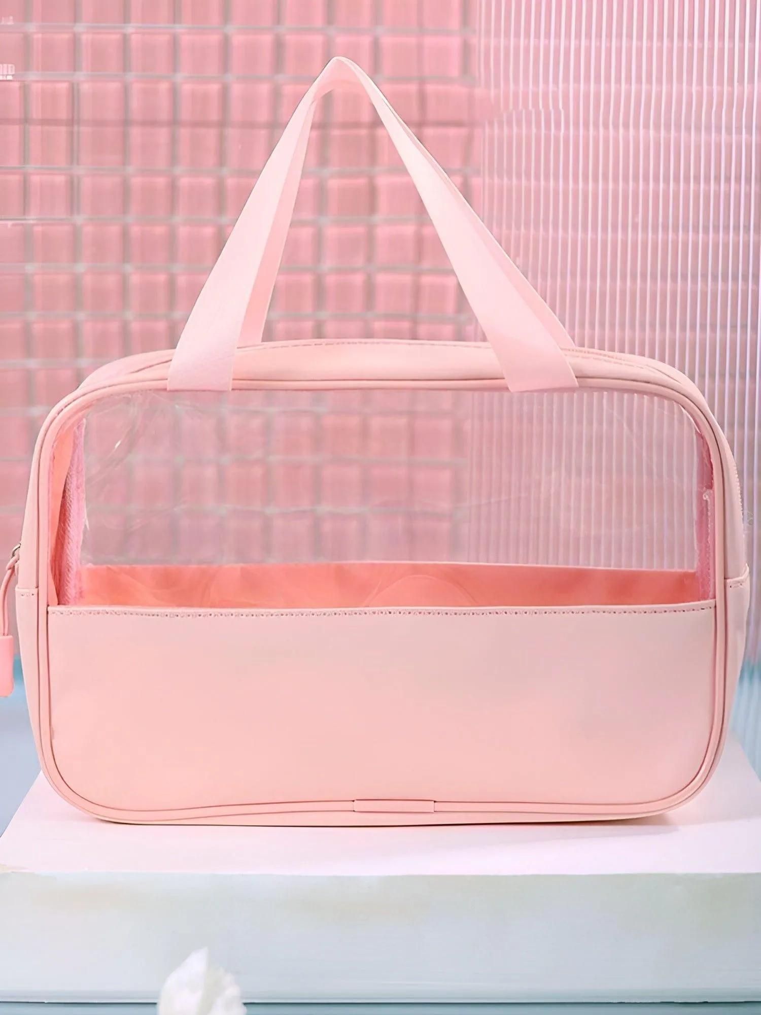 Pink Travel/Makeup/Storage bags: Full set of three sizes