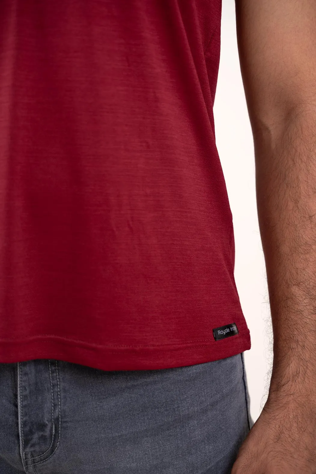 Red Crew Neck Tshirt - ProStretch Classic Tee For Men