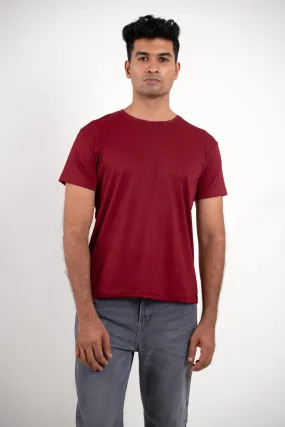 Red Crew Neck Tshirt - ProStretch Classic Tee For Men