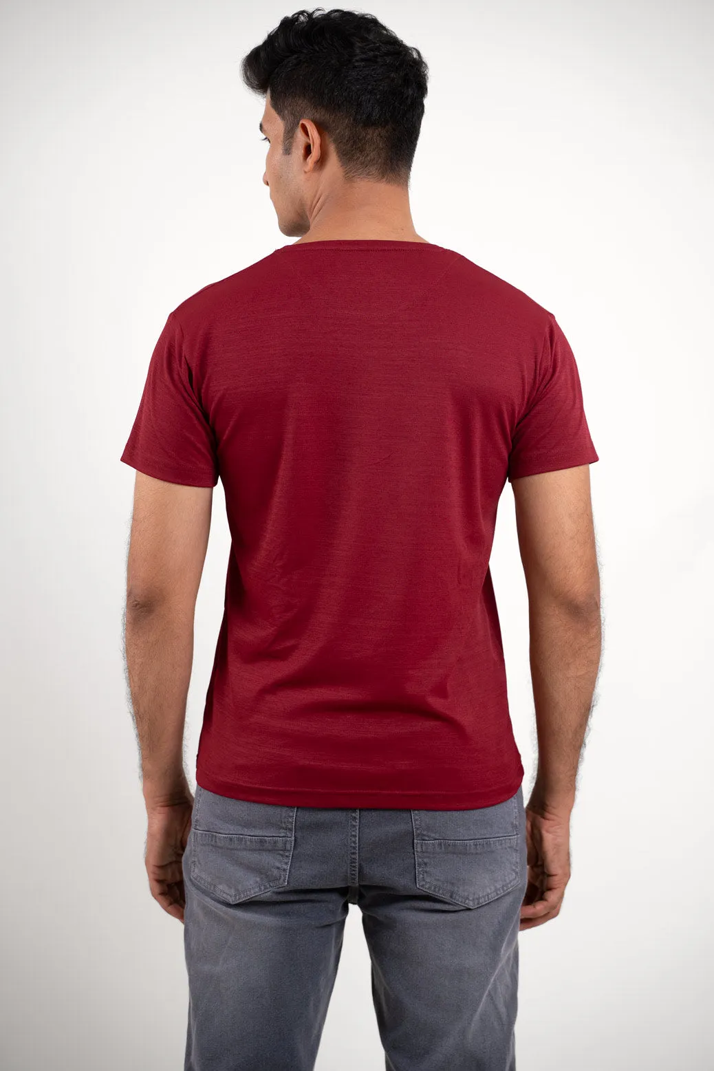 Red Crew Neck Tshirt - ProStretch Classic Tee For Men