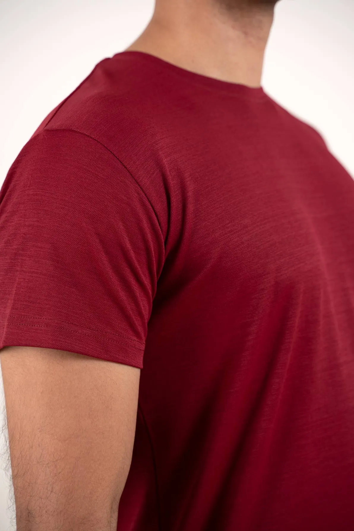 Red Crew Neck Tshirt - ProStretch Classic Tee For Men