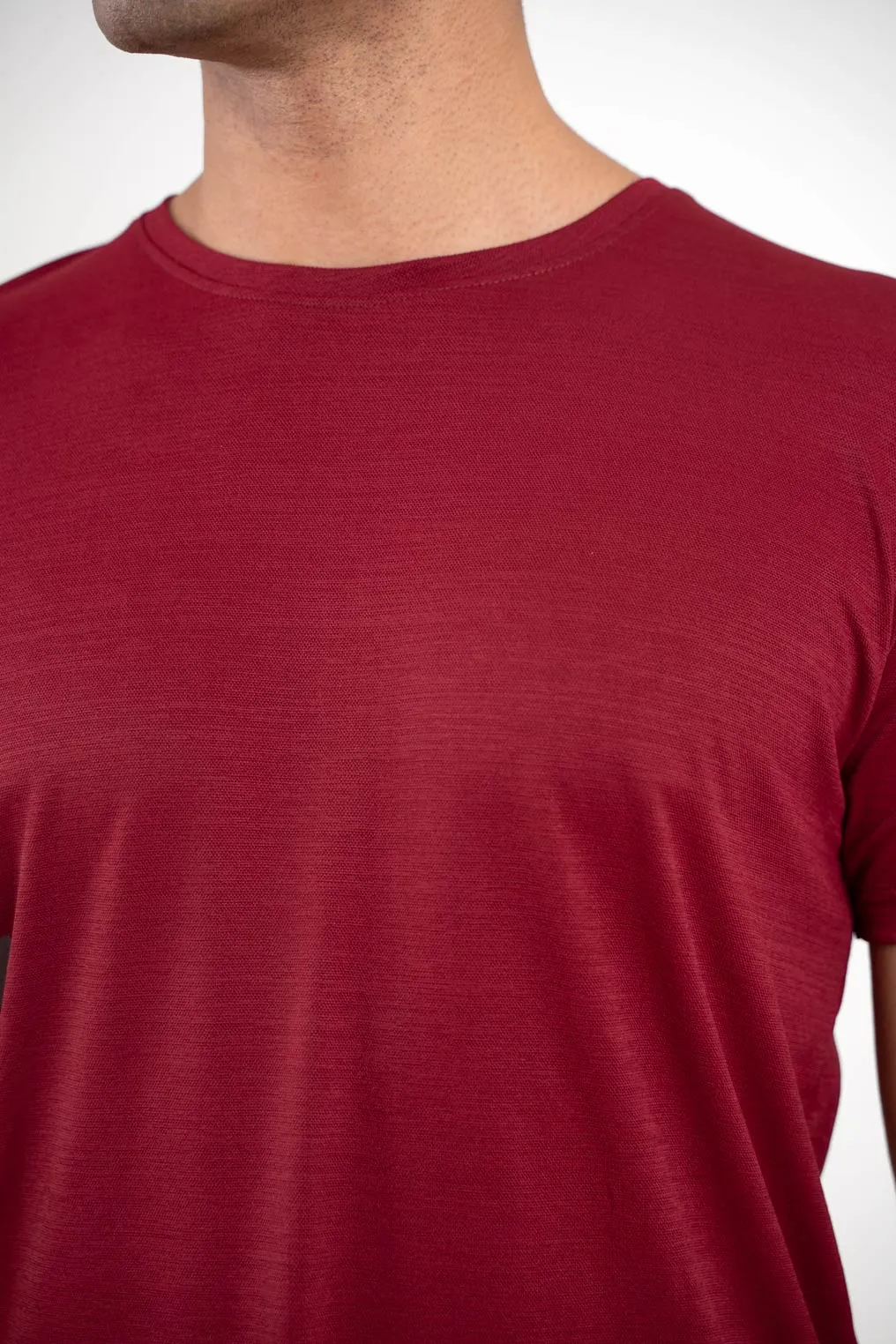 Red Crew Neck Tshirt - ProStretch Classic Tee For Men