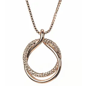 ROSE GOLD DIAMANTE LOOP PENDANT