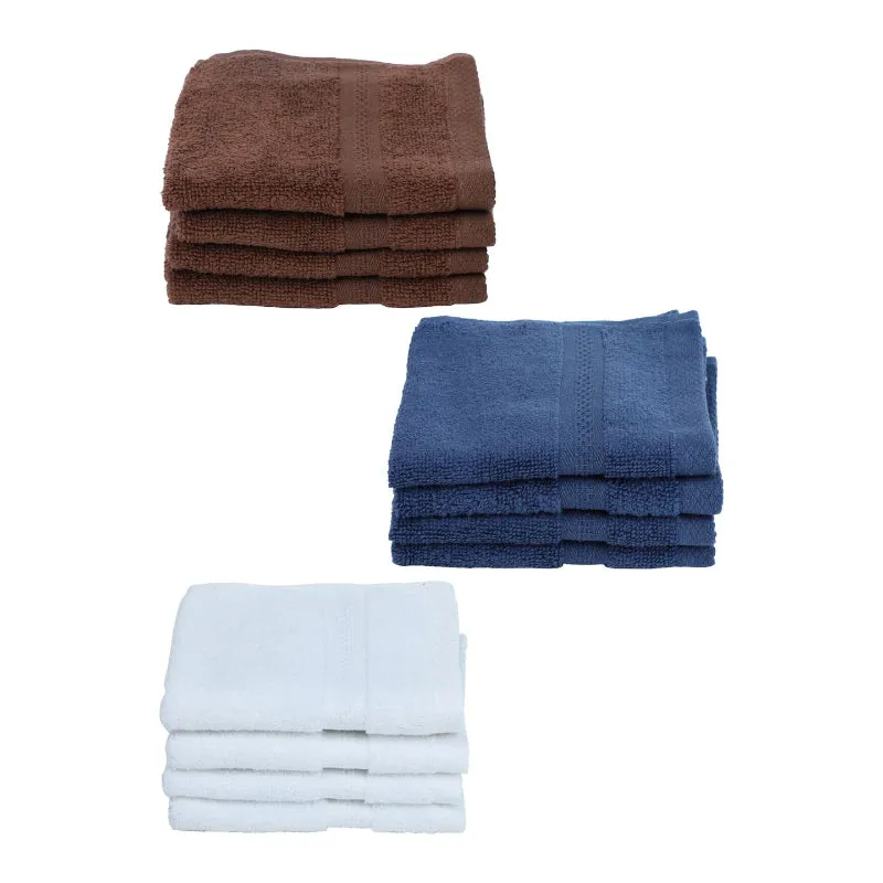Serene Miorah Face Towel (Blue,White,Brown) - Set of Twelve
