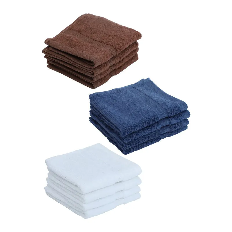 Serene Miorah Face Towel (Blue,White,Brown) - Set of Twelve