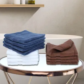 Serene Miorah Face Towel (Blue,White,Brown) - Set of Twelve