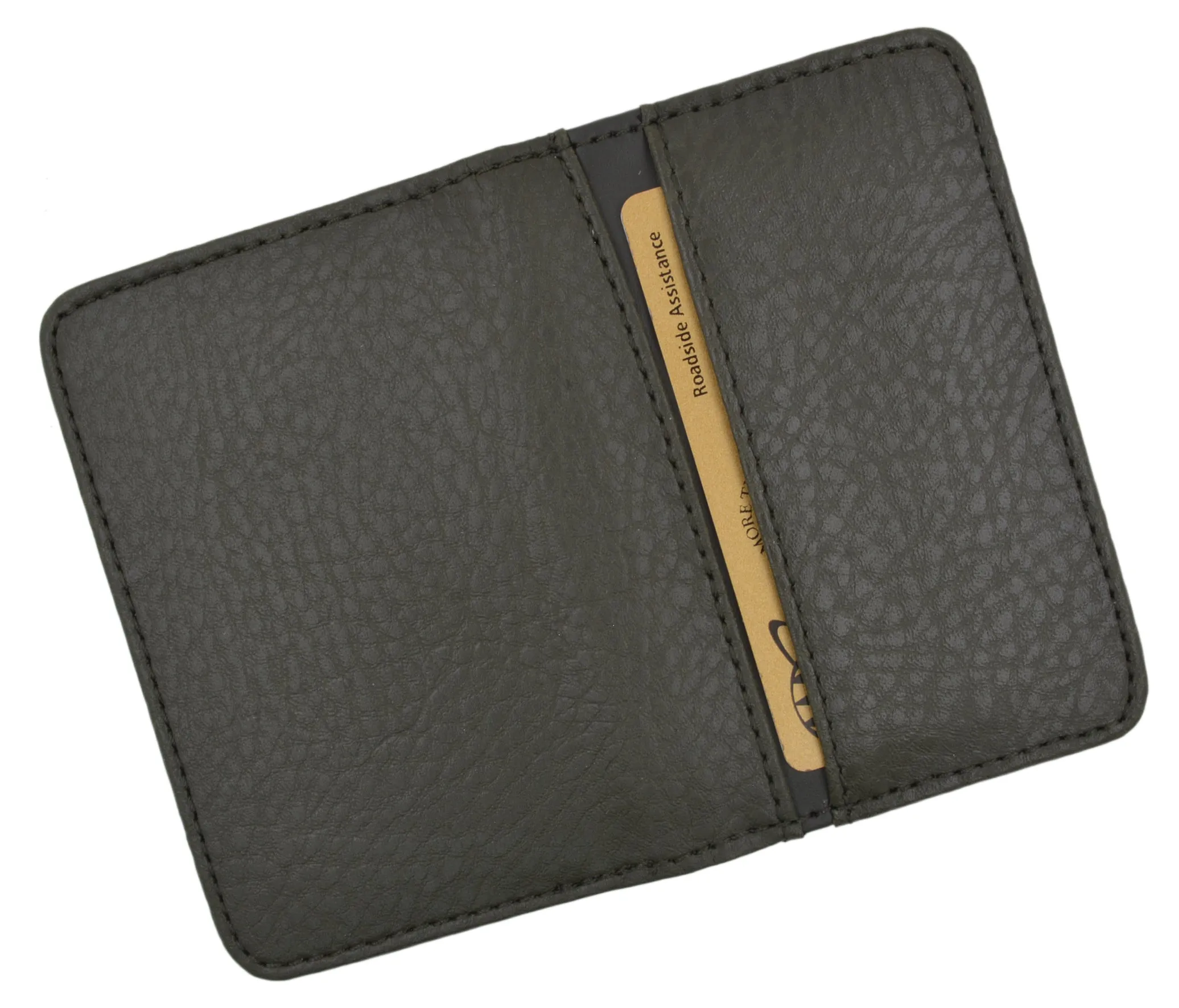 Slim Men's Genuine Leather Small Credit Card Holder Green Tan