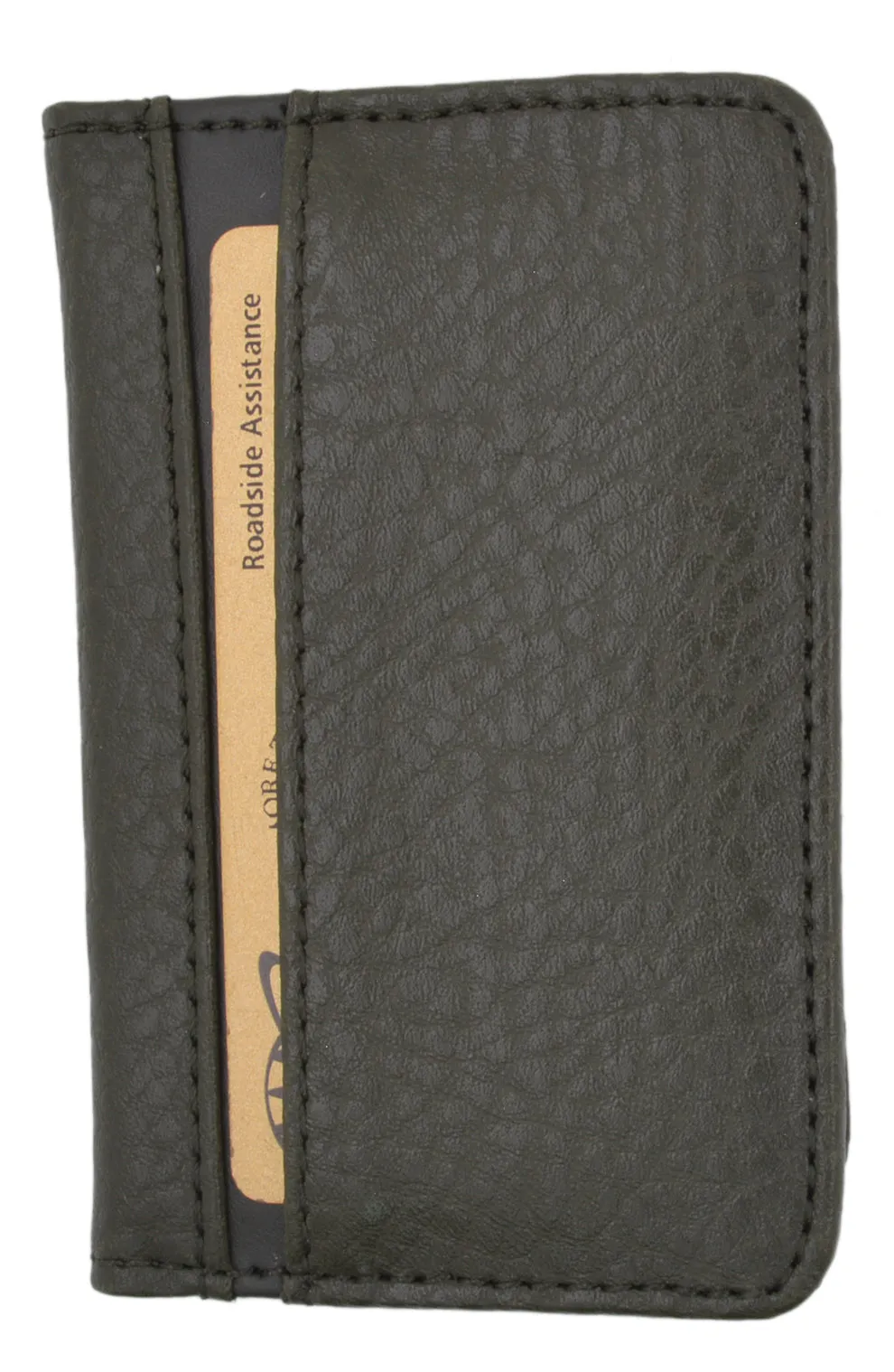 Slim Men's Genuine Leather Small Credit Card Holder Green Tan