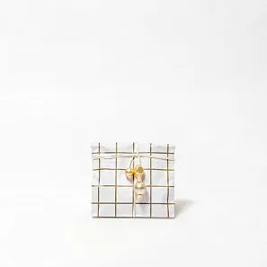 Small Gold Block Bottom Bag