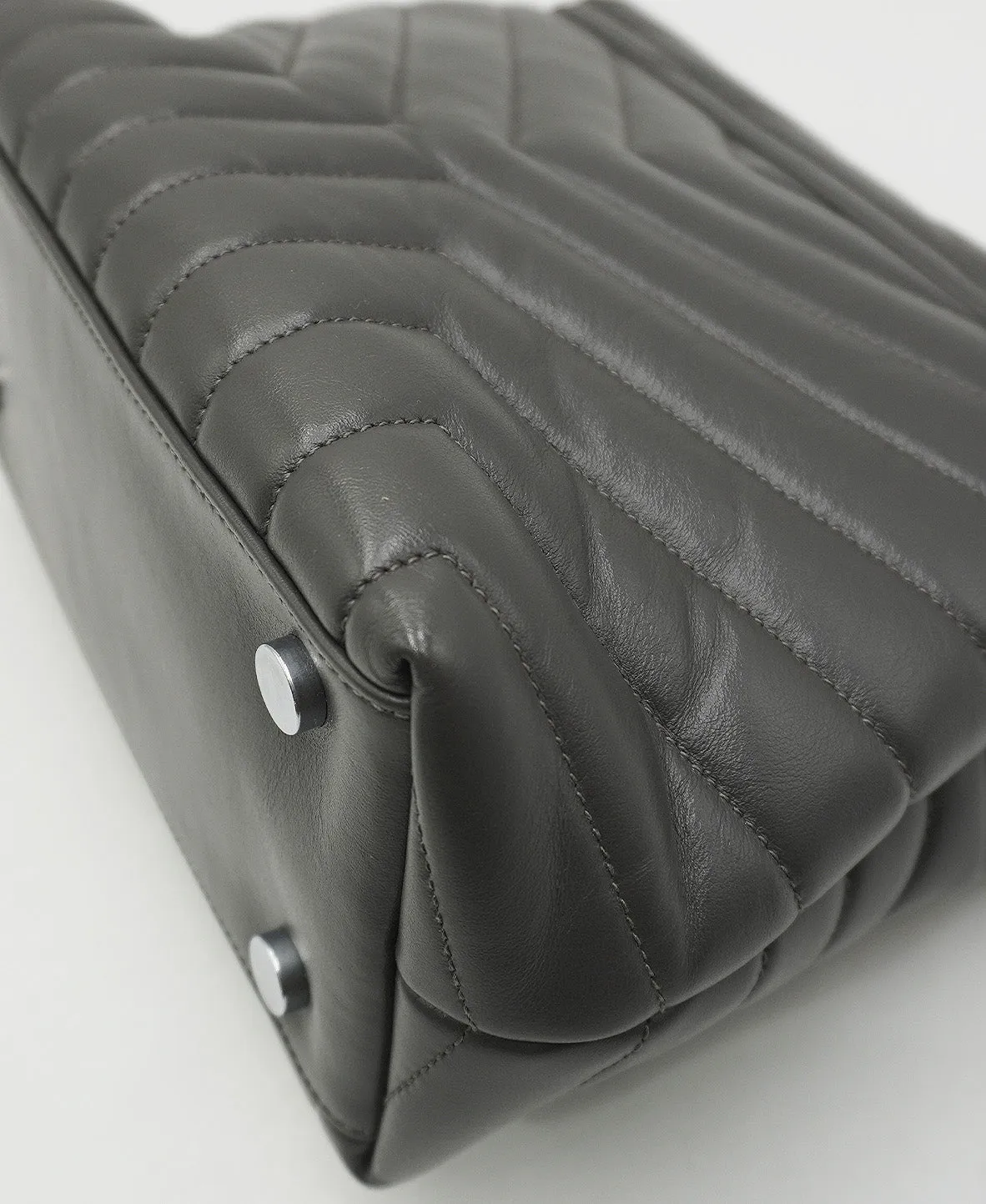 Small Quilted "y" Loulou Shoulder Bag Grey
