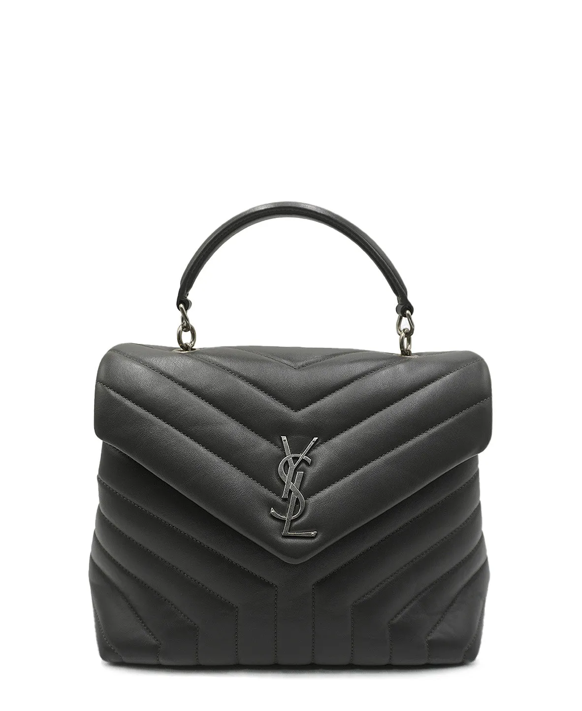 Small Quilted "y" Loulou Shoulder Bag Grey