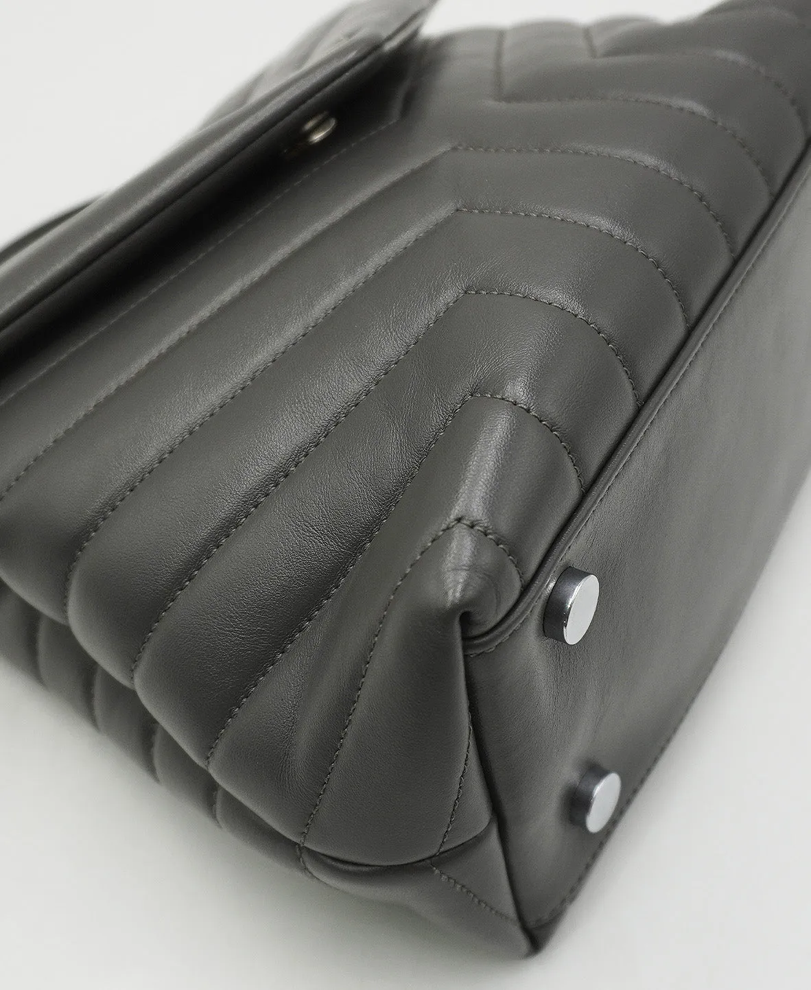 Small Quilted "y" Loulou Shoulder Bag Grey