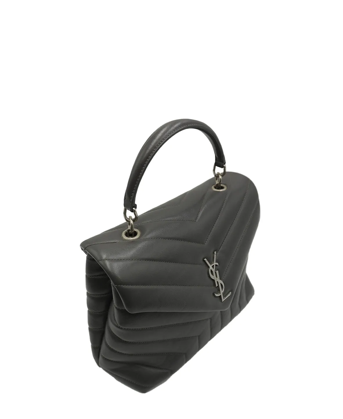 Small Quilted "y" Loulou Shoulder Bag Grey