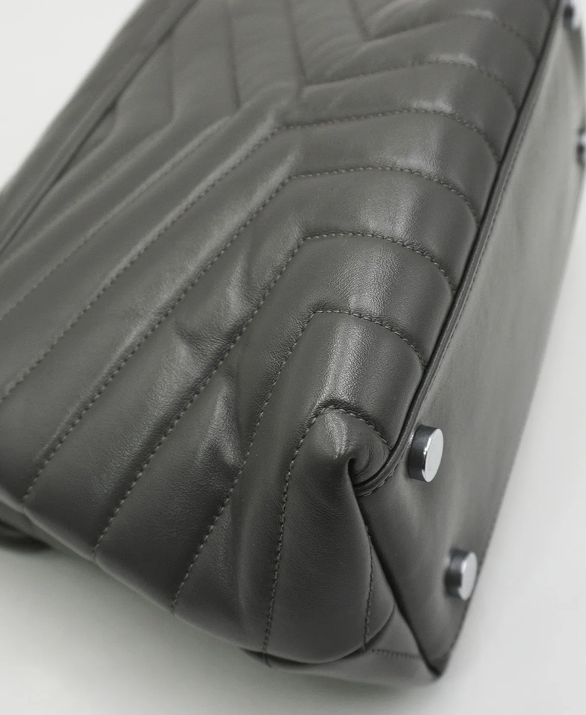 Small Quilted "y" Loulou Shoulder Bag Grey