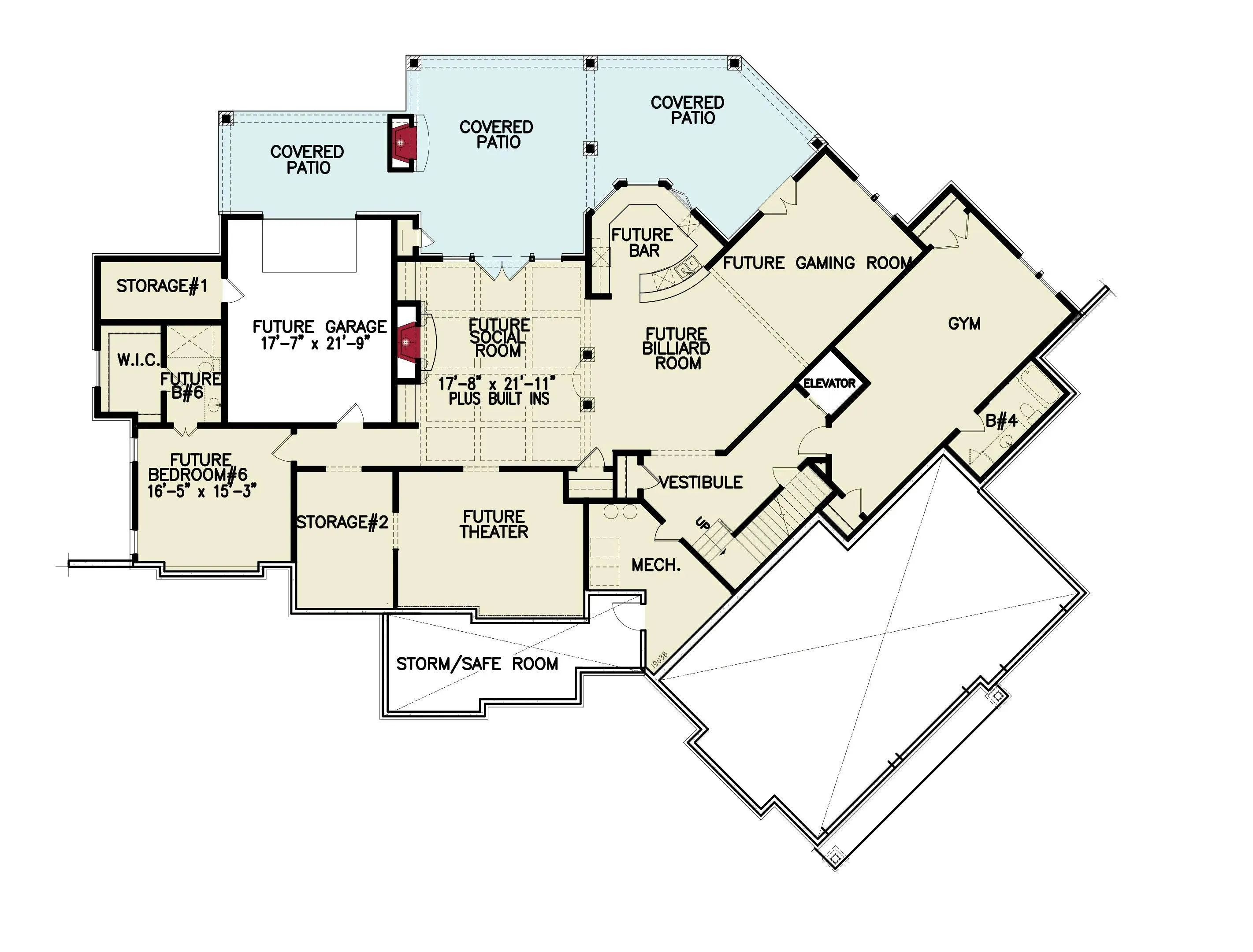 Spacious 3-Bedroom Home Plan with Expansive Basement and Side Garage