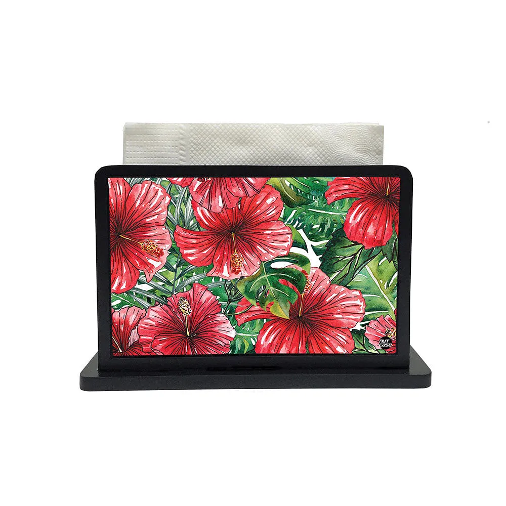 Tissue Holder Paper Napkin Stand - Hibiscus Flowers