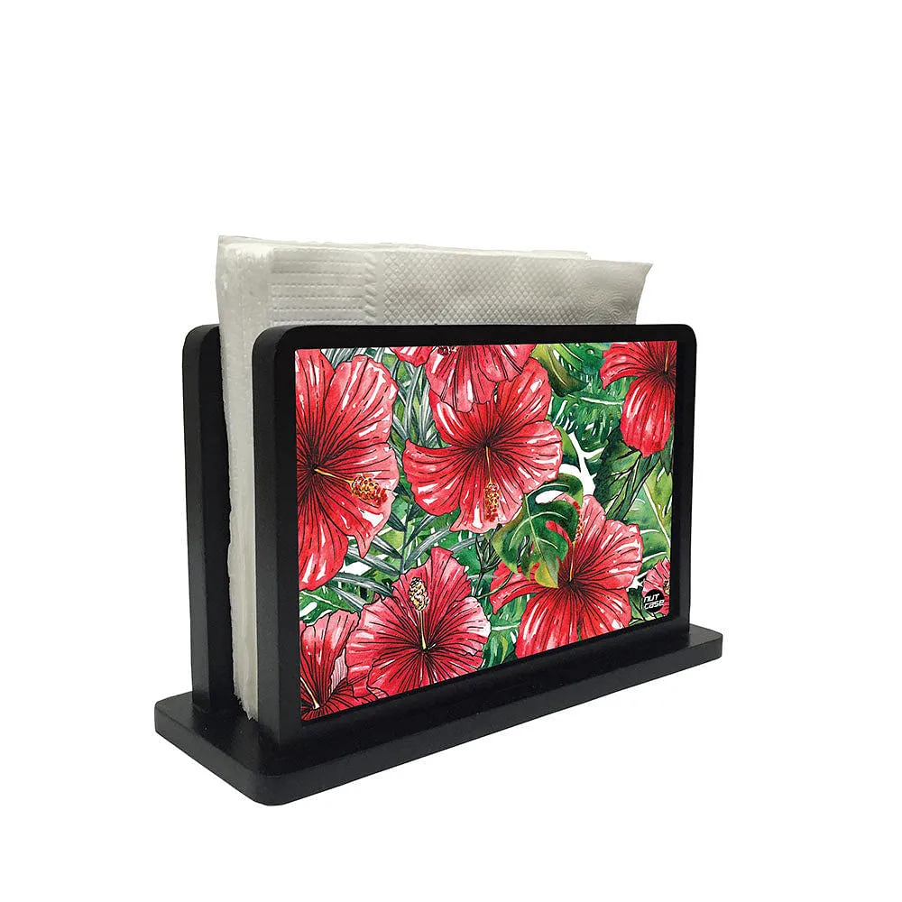 Tissue Holder Paper Napkin Stand - Hibiscus Flowers
