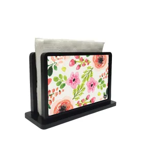 Tissue Holder Paper Napkin Stand - Watercolor Flowers