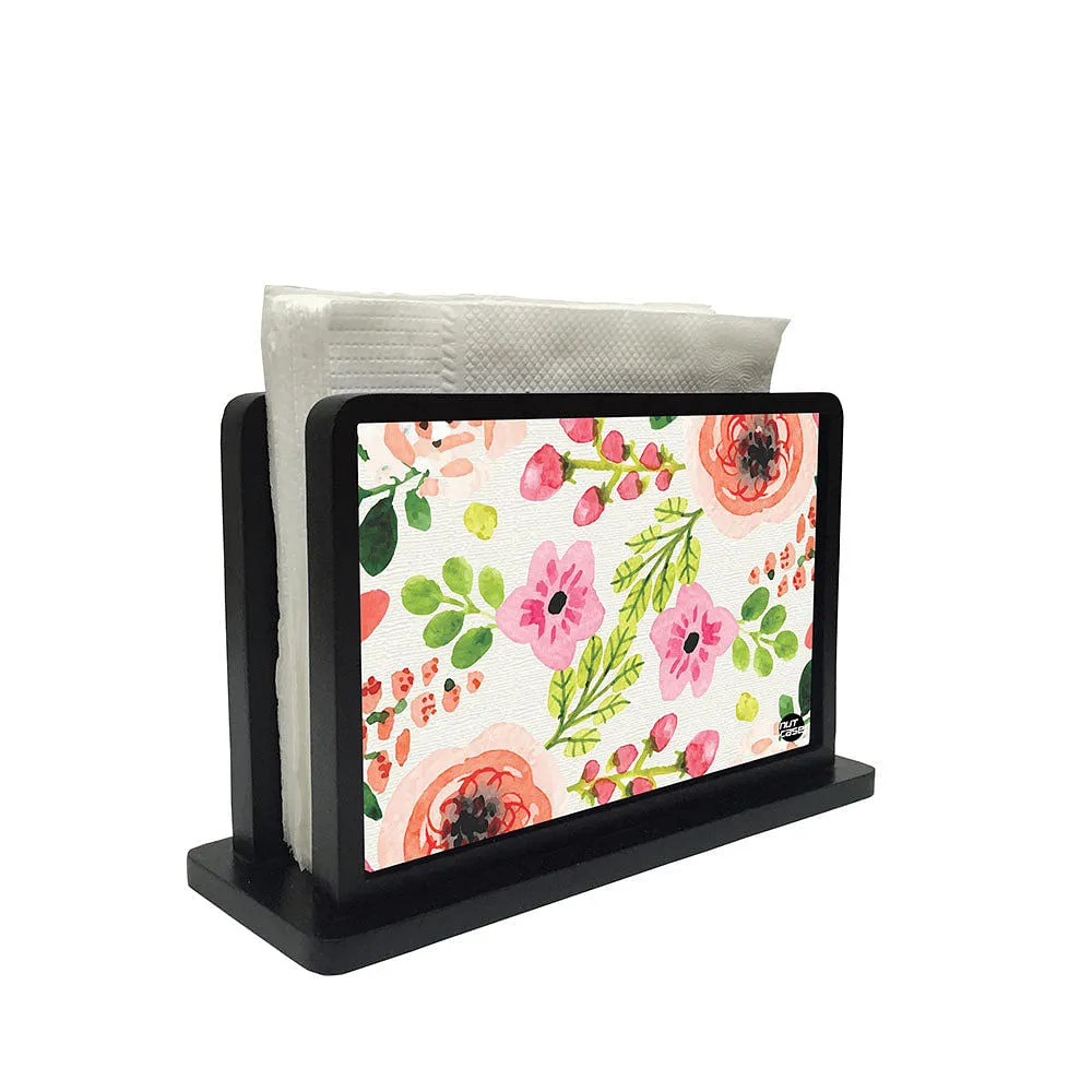Tissue Holder Paper Napkin Stand - Watercolor Flowers