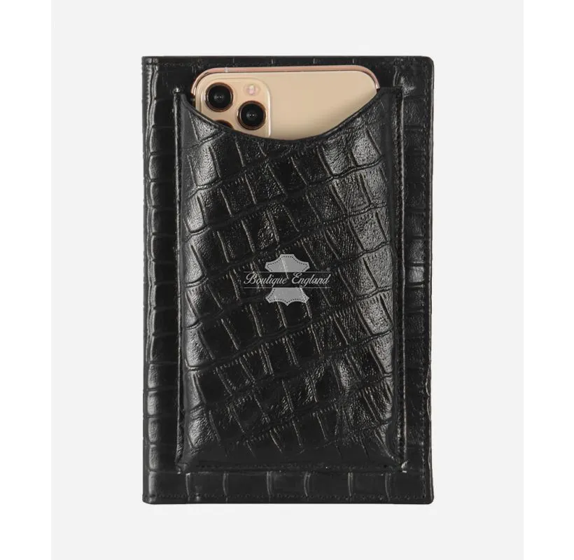 Universal Leather Phone Wallet Bifold, Passport & Credit Card Holder