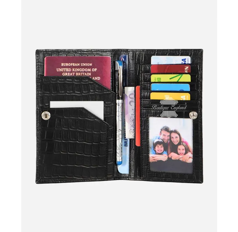 Universal Leather Phone Wallet Bifold, Passport & Credit Card Holder