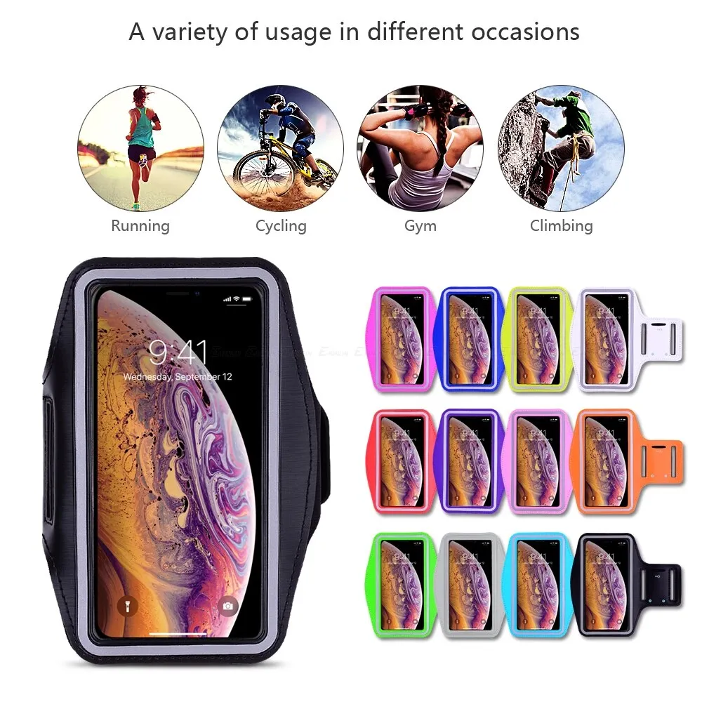 Waterproof Sports Running Workout Gym Arm Band Case For iPhone XS Max XR X 10 8 7 6 6S Plus SE 5 5S 4 4S Pouch Belt Cover Bag